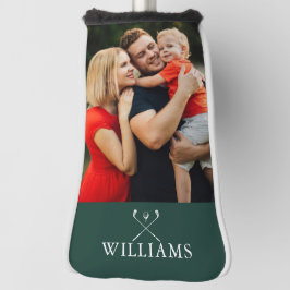 エメラルドグリーンパーソナライズされたフォトの名前 ゴルフヘッドカバー