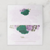 エメラルドグリーンパープル花結婚植物薬 プレイスカード (外部開封)