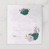 エメラルドグリーンパープル花結婚植物薬 プレイスカード (外部開封)