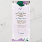 エメラルドグリーンパープル花結婚植物薬 メニュー (正面)