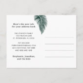 エメラルドグリーンパームリーフおもしろいフロリダ新しいアドレス 案内ポストカード (裏面)