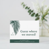 エメラルドグリーンパームリーフおもしろいフロリダ新しいアドレス 案内ポストカード (スタンド正面)