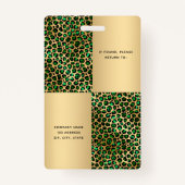 エメラルドグリーンヒョウ写真事業企業の バッジ (裏面)