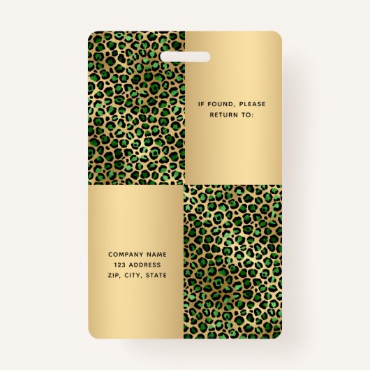 エメラルドグリーンヒョウ写真事業企業の バッジ (裏面)