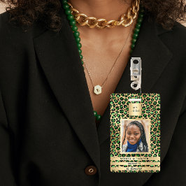 エメラルドグリーンヒョウ写真事業企業の バッジ