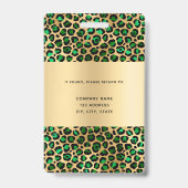 エメラルドグリーンヒョウ写真事業企業の バッジ (Back)