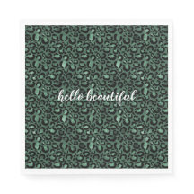 エメラルドグリーンヒョウ柄