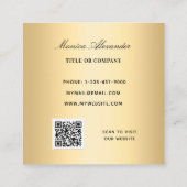 エメラルドグリーンヒョウ金ゴールドパターン写真QRコード スクエア名刺 (裏面)