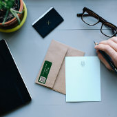 エメラルドグリーンビジネスのqrコード差出人住所 ラベル