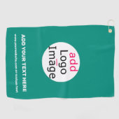 エメラルドグリーンビジネスシックカスタム ゴルフタオル (横)