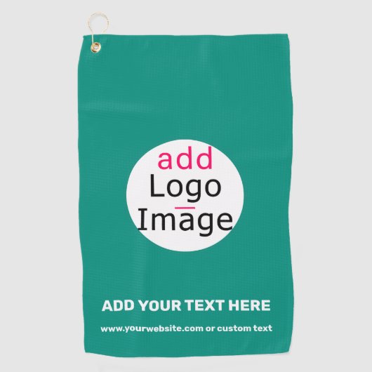 エメラルドグリーンビジネスシックカスタム ゴルフタオル (正面)