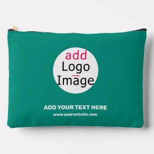 エメラルドグリーンビジネスシックミニマルカスタマイズ アクセサリーポーチ