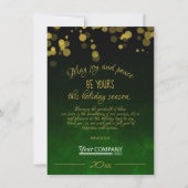 エメラルドグリーンビジネスホリデーカード 招待状 (正面)