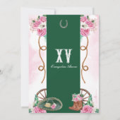 エメラルドグリーンピンクローズラスティックチャロ キンセアニエラ 招待状 (裏面)