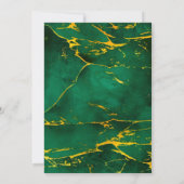 エメラルドグリーンピンク牡丹バラカップルのシャワー 招待状 (裏面)