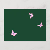 エメラルドグリーンピンク花模様キンセアニェラ ポストカード (裏面)