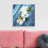 エメラルドグリーンピーコックシルクブークス キャンバスプリント (インサイチュ (リビング))