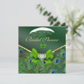 エメラルドグリーンピーコックブライダルシャワー招待状 招待状 (スタンド正面)