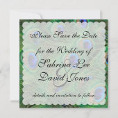 エメラルドグリーンピーコック日付を保存 セーブザデート (裏面)