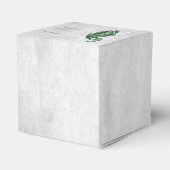 エメラルドグリーンピーコック結婚式の引き出物ボックス フェイバーボックス (裏面サイド)