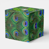 エメラルドグリーンピーコック結婚式の引き出物ボックス フェイバーボックス (裏面サイド)