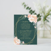 エメラルドグリーンピーチフローラ金ゴールド結婚ズ詳細 エンクロージャーカード (スタンド正面)