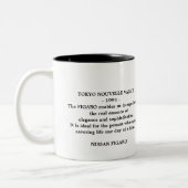 エメラルドグリーンフィガロ車フィガレーションズ東京引用文 ツートーンマグカップ (左)