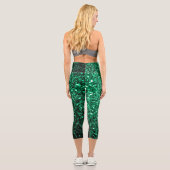 エメラルドグリーンフェイクグリッターキラキラ カプリレギンス (裏面)