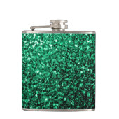 エメラルドグリーンフェイクグリッターキラキラ フラスク (正面)