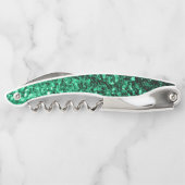 エメラルドグリーンフェイクグリッタースパークルスモノグラム ソムリエナイフ (裏面)