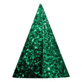 エメラルドグリーンフェイクグリッタースパークルスモノグラム パーティーハット (裏面)