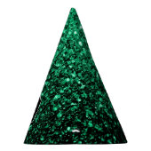 エメラルドグリーンフェイクグリッタースパークルスモノグラム パーティーハット (右)