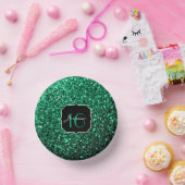 エメラルドグリーンフェイクグリッタースパークルズスウィート16 ペーパーボウル (パーティー)