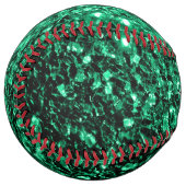 エメラルドグリーンフェイクグリッタースパークルモノグラム名 ソフトボール (正面左)