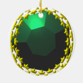 エメラルドグリーンフェイクジュエリーセラミックオーナメント セラミックオーナメント (裏面)