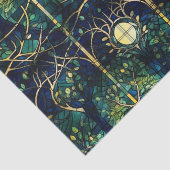 エメラルドグリーンフェイクフォレストステンドグラス模様 薄葉紙 (詳細)