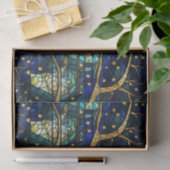 エメラルドグリーンフェイクフォレストステンドグラス模様 薄葉紙 (ギフト)