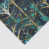 エメラルドグリーンフェイクフォレストステンドグラス模様 薄葉紙 (詳細)