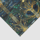 エメラルドグリーンフェイクフォレストステンドグラス模様 薄葉紙 (詳細)