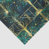 エメラルドグリーンフェイクフォレストステンドグラス模様 薄葉紙 (詳細)