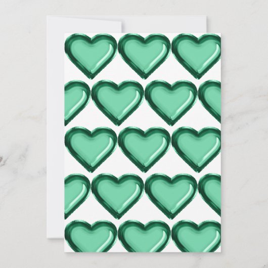 エメラルドグリーンフォイルバルーン1st誕生日 招待状 (裏面)