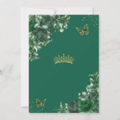 エメラルドグリーンフラワーズフローラキンセアニラバタフライ 招待状 (裏面)