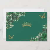 エメラルドグリーンフラワーズフローラキンセニェラ写真 招待状 (裏面)