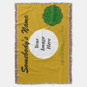 エメラルドグリーンフラワーリボンテンプレートby K Yoncich スローブランケット (正面縦)