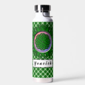 エメラルドグリーンフラワーリボンby Kenneth Yoncich ウォーターボトル (左面)