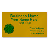 エメラルドグリーンフラワーリボンby Kenneth Yoncich マグネット名刺 (正面)