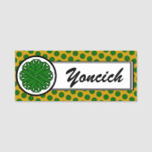 エメラルドグリーンフラワーリボンby Kenneth Yoncich 名札 (正面)
