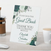 エメラルドグリーンフローラお願いゲストブックにサイン 台座サイン (インサイチュ)