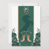 エメラルドグリーンフローラウエスタンチャロキンセニェラ 招待状 (裏面)