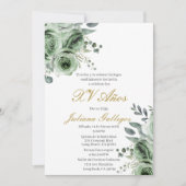 エメラルドグリーンフローラキンセアニェラ招待 招待状 (正面)